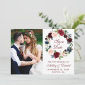 Waterverf Floral Wreath Wedding B Save The Date (Staand voorkant)