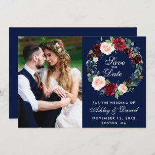Waterverf Floral Wreath Wedding B Save The Date