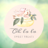 Waterverf Floral Yellow Macaron Bakery & Sweets Raamsticker (Vel 3)