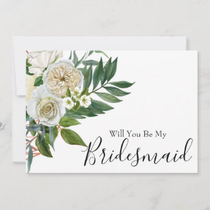 Waterverf Floral zal je mijn Bridesmaid Invita zij Kaart