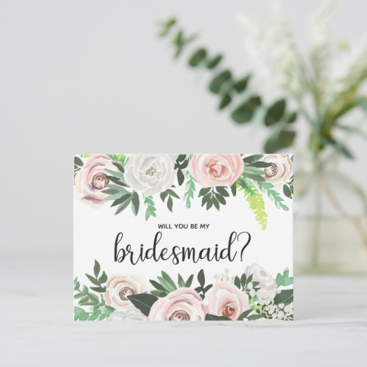 Waterverf Floral zal je mijn briefkaart zijn (Staand voorkant)