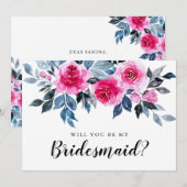 Waterverf Floral zal je mijn briefkaart zijn (Voorkant / Achterkant)