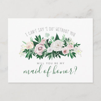 Waterverf Floral zal je mijn eerbetoon zijn Uitnodiging Briefkaart