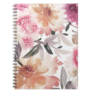 Waterverf florale achtergrondpatroon, bloem, kunst notitieboek