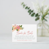 Waterverf florale Baby shower Book Request Informatiekaartje (Staand voorkant)