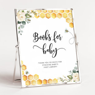 Waterverf florale bijenboeken voor baby poster