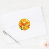 Waterverf florale bloem ronde sticker (Envelop)