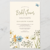 Waterverf florale bridale doucheuitnodiging flyer (Voorkant)