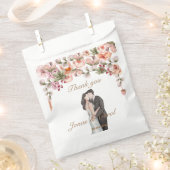 Waterverf florale bruiloft elegant modern bedankzakje (Geknipt)