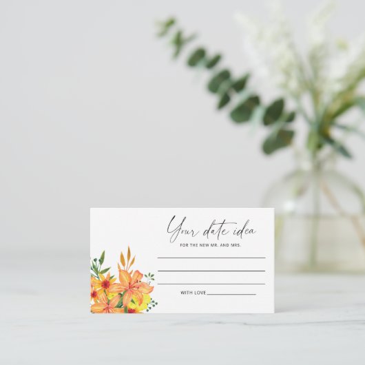 Waterverf florale Datum ideeën \ Datum jar Informatiekaartje (Staand voorkant)