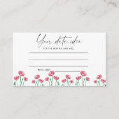 Waterverf florale Datum ideeën \ Datum jar Informatiekaartje (Voorkant)
