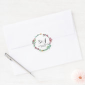waterverf florale dikkop NAMES Ronde Sticker (Envelop)