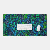 Waterverf florale doedels donkere achtergrond bureaumat (Keyboard & Muis)