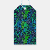 Waterverf florale doedels donkere achtergrond cadeaulabel (Achterkant)