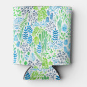 Waterverf florale doodles wit blikjeskoeler (Voorkant)