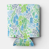 Waterverf florale doodles wit blikjeskoeler (Achterkant)