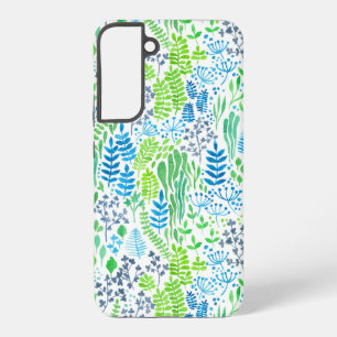 Waterverf florale doodles wit samsung galaxy hoesje
