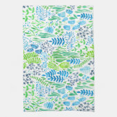 Waterverf florale doodles wit theedoek (Verticaal)