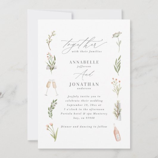 Waterverf florale elegant wilde bloem rustig (Voorkant)