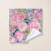 Waterverf florale illustratie bad handdoek (Wasdoekje)