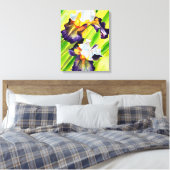 Waterverf florale irisbloem canvas afdruk (Insitu (Slaapkamer))