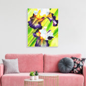 Waterverf florale irisbloem canvas afdruk (Insitu (Woonkamer))