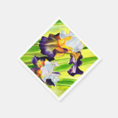 Waterverf florale irisbloem servet (Hoek)