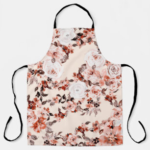 Waterverf florale naadloos patroon, bruin schort