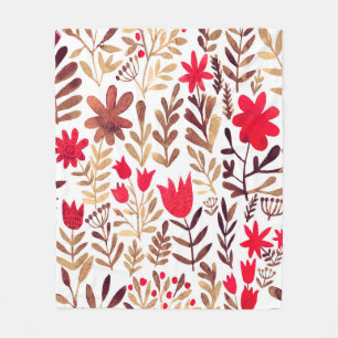 Waterverf florale naadloos patroon. Handgetekende Fleece Deken