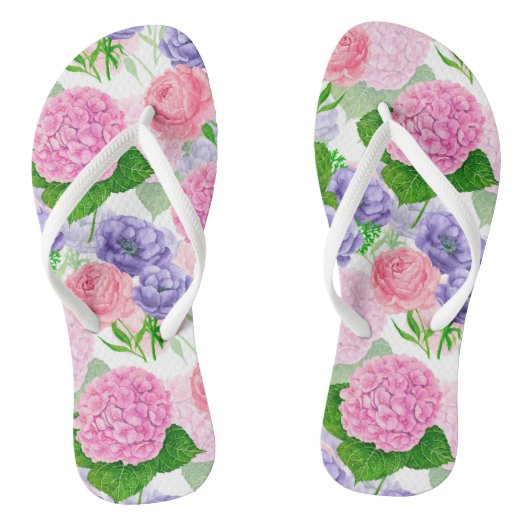 Waterverf florale patroon teenslippers (Voetbed)