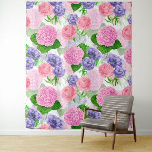 Waterverf florale patroon wandkleed