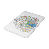 Waterverf florale pauw badmat (Gekanteld)