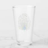Waterverf florale pauw glas (Achterkant)