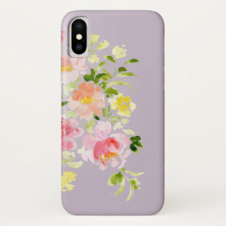 Waterverf florale peony tuin iPhone x hoesje