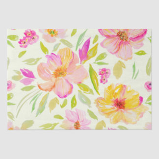 Waterverf florale pony, Patroon herhalen Tissuepapier