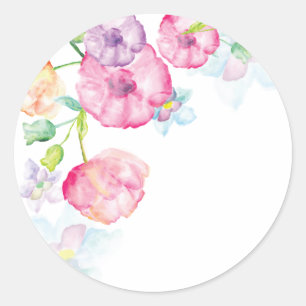 Waterverf florale sticker