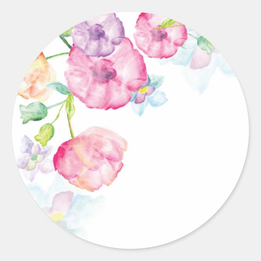 Waterverf florale sticker (Voorkant)