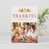 waterverf florale Thanksgiving Feestdagenkaart (Staand voorkant)