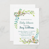 Waterverf florale vogels kaart (Voorkant / Achterkant)