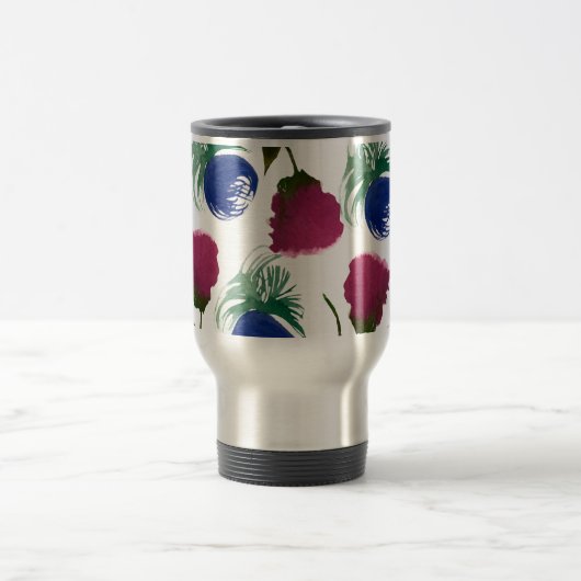 Waterverf Florals Blue Burgundy Greenery Paint Reisbeker (Center)