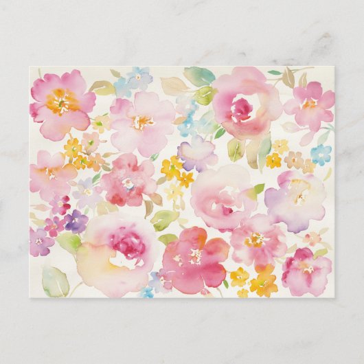 Waterverf Florals Briefkaart (Voorkant)