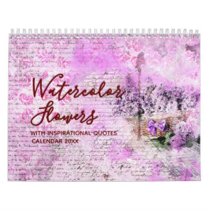 Waterverf Florals met de Kalender van de Citaten v