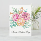 Waterverf Florals Moederdag Kaart (Staand voorkant)