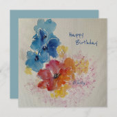 Waterverf Florals Note Card (Voorkant / Achterkant)