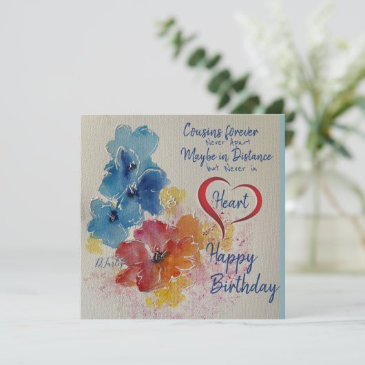 Waterverf Florals Note Card (Staand voorkant)