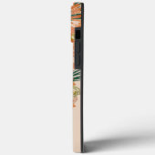 Waterverf Florals Peach Gold Monogrammed Case-Mate iPhone Case (Achterkant / Links)