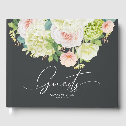 Waterverf Florals Wedding Gastenboek (Voorkant)