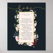 Waterverf Florals Wedding Vows Folie Afdrukken (Voorkant)