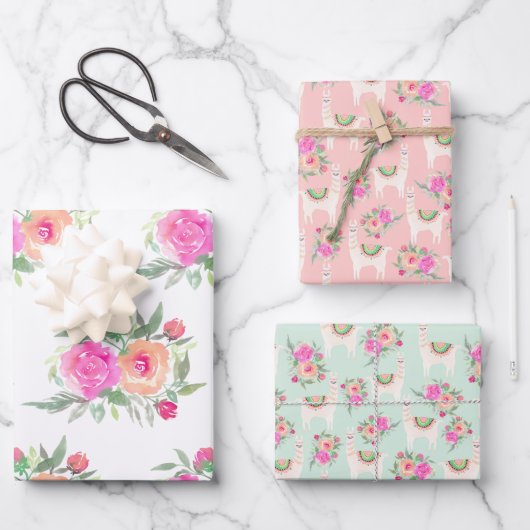 Waterverf florama inpakpapier vel (Voorkant)