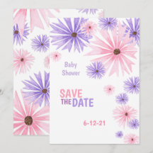 waterverf floreel baby shower met de datakaart